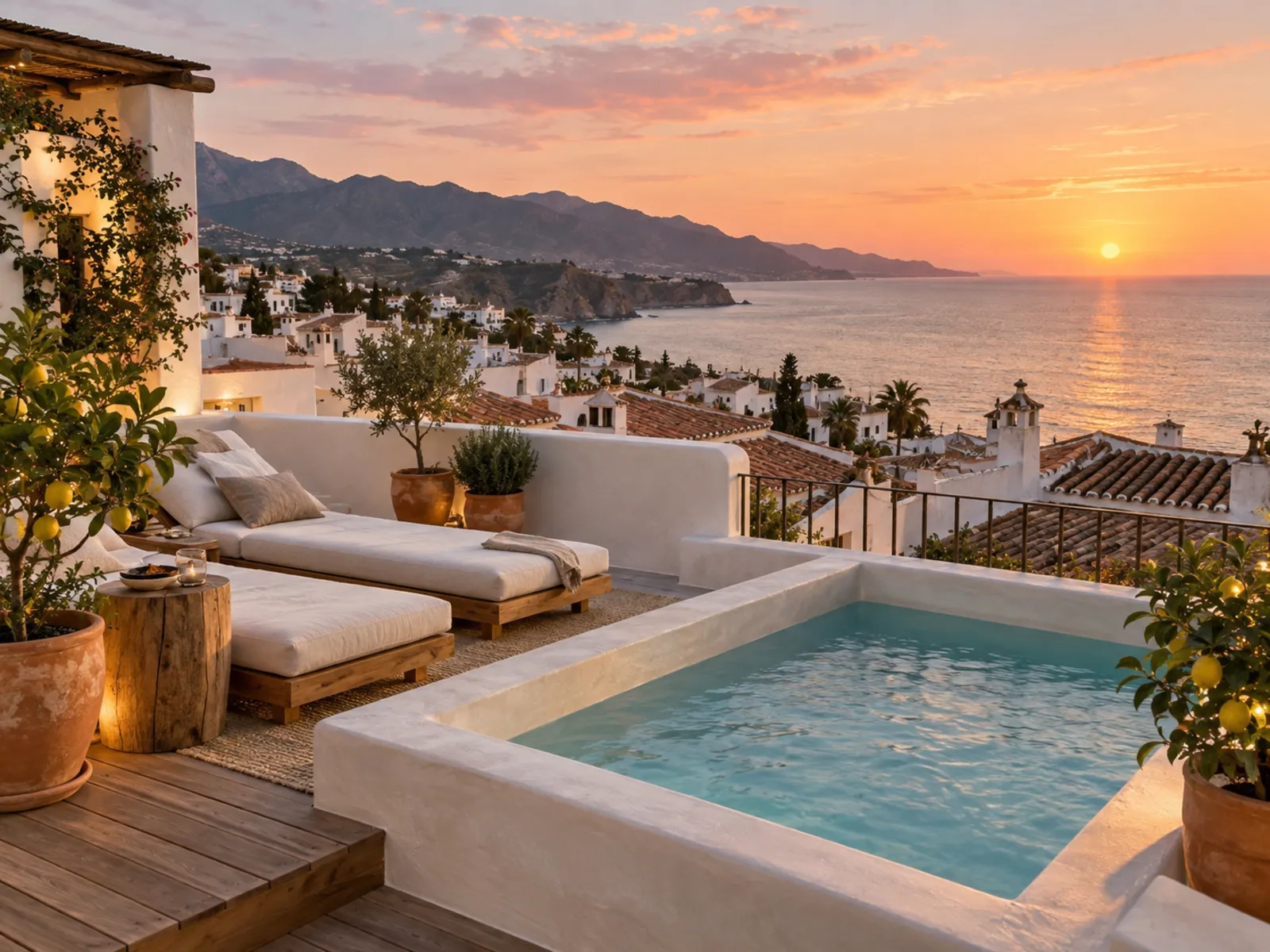 Spanien — boutiquehotell, takterrass vid havet